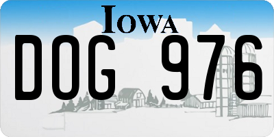 IA license plate DOG976