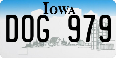 IA license plate DOG979