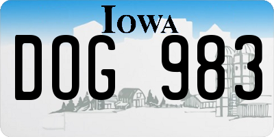 IA license plate DOG983