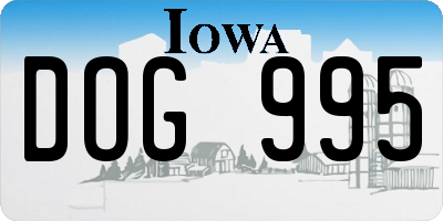 IA license plate DOG995