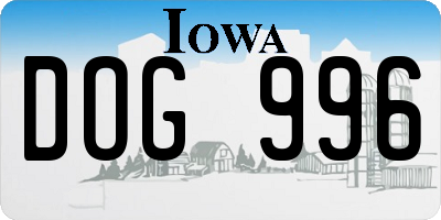 IA license plate DOG996