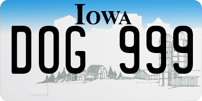 IA license plate DOG999