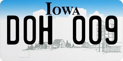 IA license plate DOH009