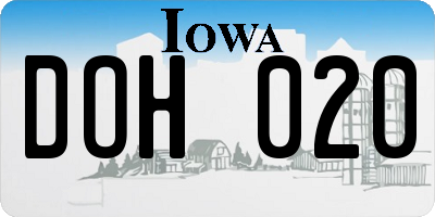 IA license plate DOH020