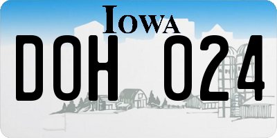 IA license plate DOH024
