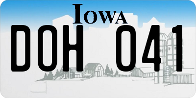IA license plate DOH041