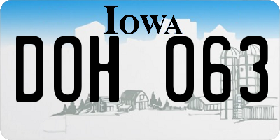 IA license plate DOH063