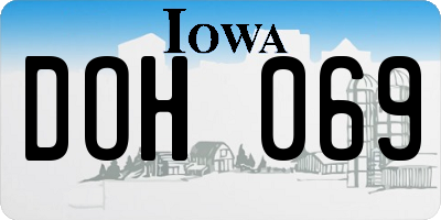 IA license plate DOH069