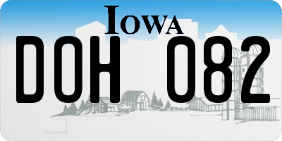 IA license plate DOH082
