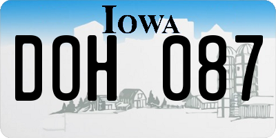IA license plate DOH087