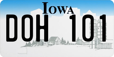 IA license plate DOH101