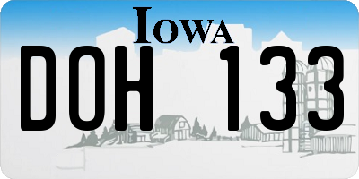 IA license plate DOH133