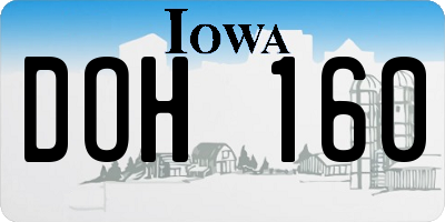 IA license plate DOH160