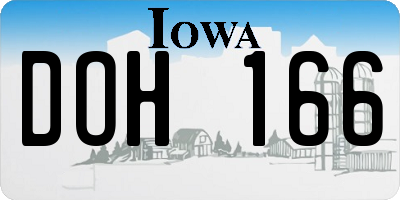 IA license plate DOH166