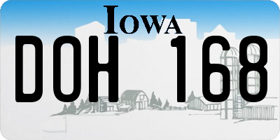 IA license plate DOH168