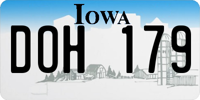 IA license plate DOH179