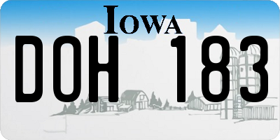 IA license plate DOH183