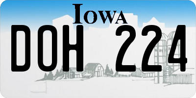 IA license plate DOH224