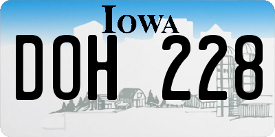 IA license plate DOH228