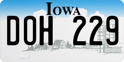 IA license plate DOH229