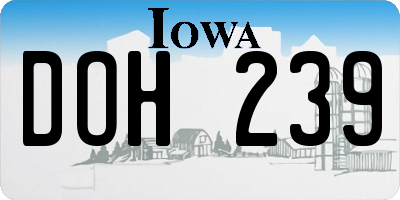 IA license plate DOH239
