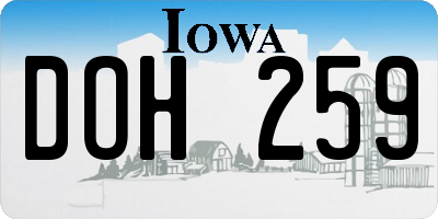 IA license plate DOH259