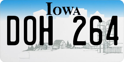 IA license plate DOH264