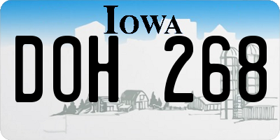 IA license plate DOH268