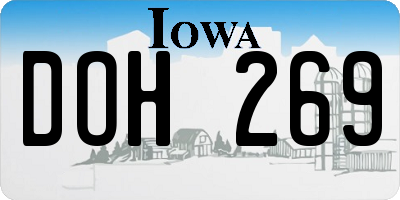 IA license plate DOH269