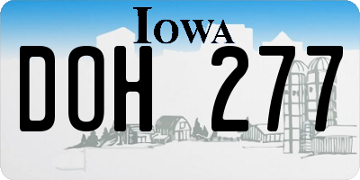 IA license plate DOH277