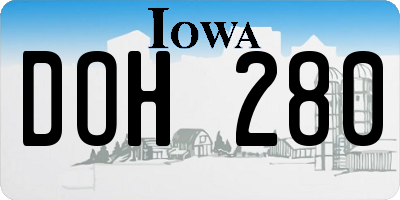 IA license plate DOH280