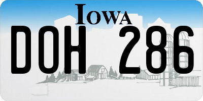 IA license plate DOH286