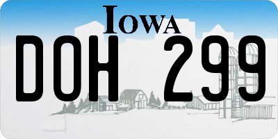 IA license plate DOH299
