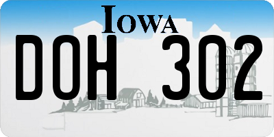 IA license plate DOH302