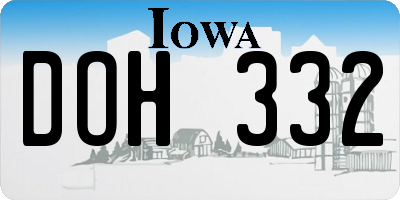 IA license plate DOH332