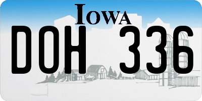 IA license plate DOH336