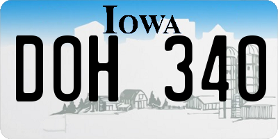 IA license plate DOH340
