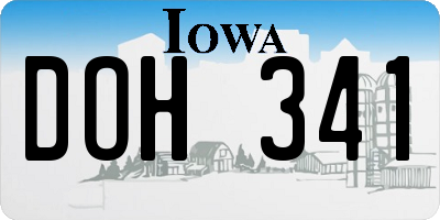 IA license plate DOH341