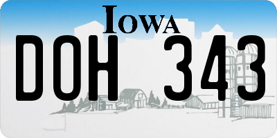 IA license plate DOH343