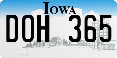 IA license plate DOH365