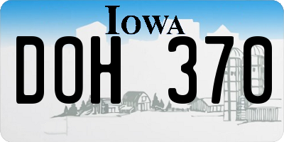 IA license plate DOH370