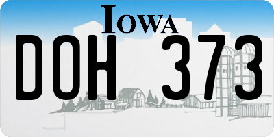 IA license plate DOH373