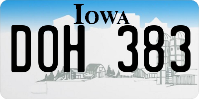 IA license plate DOH383