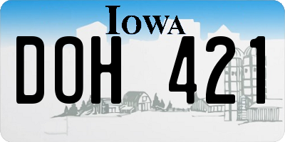 IA license plate DOH421
