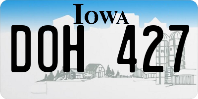 IA license plate DOH427