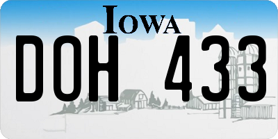IA license plate DOH433
