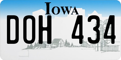 IA license plate DOH434