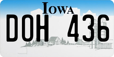IA license plate DOH436