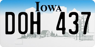 IA license plate DOH437