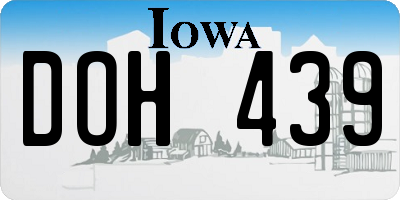 IA license plate DOH439